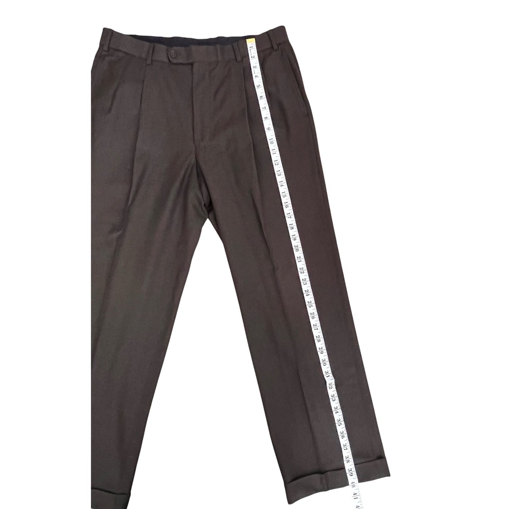 Brooks Brothers Mens 35W Vitale Barberis Canonico Super 120s Wool Pleated Pants - Picture 12 of 12